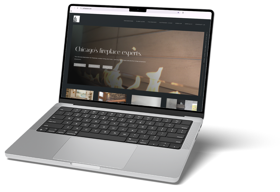 Southwest Fireplace Laptop Mockup